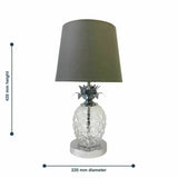Pineapple Art Deco Table Lamp With Grey Shade