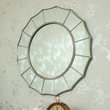 Sunburst Silver Round Art Deco Mirror 61cm x 61cm