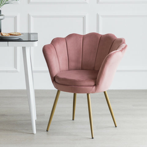 Art Deco Pink Velvet Wingback Cocktail Armchair