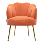 Art Deco Monarch Orange Velvet Shell Back Cocktail Armchair