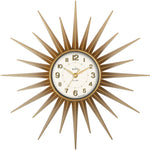 Golden Sunburst Art Deco Wall Clock 43cm