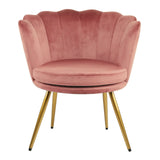 Art Deco Pink Velvet Wingback Cocktail Armchair