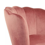 Art Deco Pink Velvet Wingback Cocktail Armchair