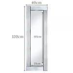 Silver Triple Bevelled Full Length Wall Mirror 120cm X 40cm