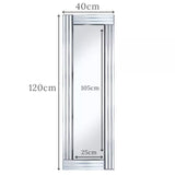 Silver Triple Bevelled Full Length Wall Mirror 120cm X 40cm