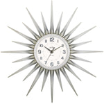 Chrome Sunburst Art Deco Wall Clock 43cm