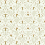 Art Deco Fan Geometric Wallpaper Cream/Gold