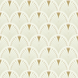 Art Deco Fan Geometric Wallpaper Cream/Gold