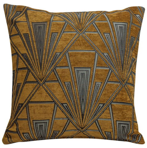 Gold & Silver Luxury Velvet Art Deco Cushion 17"