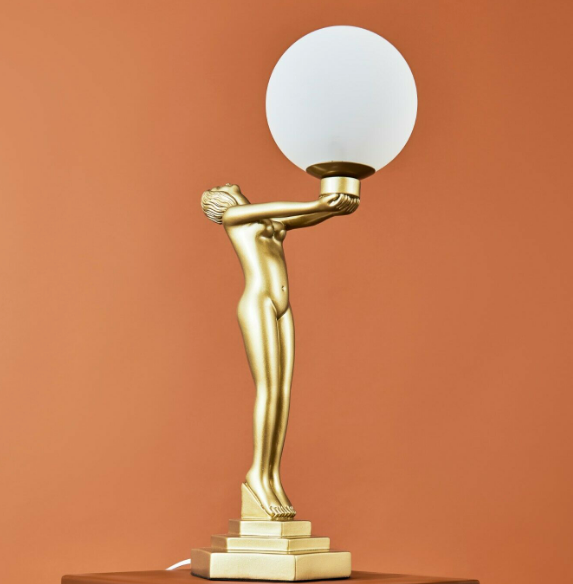 Art deco discount figurine table lamps
