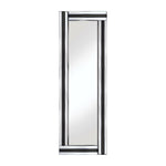 Silver & Black Full Length Bevelled Glass Wall Mirror 120cm x 40cm