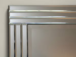 Large Art Deco Silver Glass Wall Mirror 120cm x 80cm