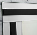 Silver & Black Full Length Bevelled Glass Wall Mirror 120cm x 40cm