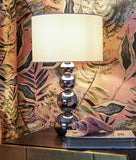 Art Deco Chrome Table Lamp & Silky White Shade