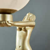 Art Deco Golden Lady Table Lamp with Globe