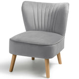 Art Deco Grey Velvet Cocktail Chair