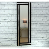 Art Deco Black & Silver Crystal Full Length Mirror 120cm x 40cm