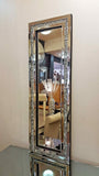 Art Deco Diamond Silver Crystal Full Length Mirror 120cm x 40cm