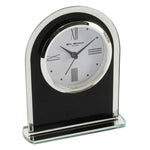 Art Deco Black Arched Glass Mantel Clock