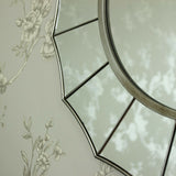 Sunburst Silver Round Art Deco Mirror 61cm x 61cm