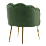 Art Deco Green Velvet Shell Back Cocktail Armchair