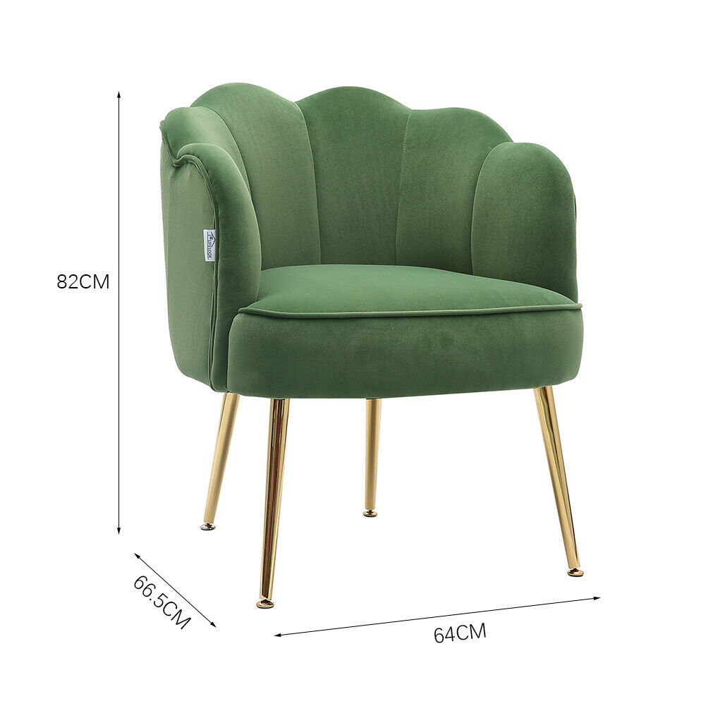 Art Deco Green Velvet Shell Back Cocktail Armchair – Art Deco Nova