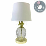 Glass Pineapple Light Gold & White Art Deco Table Lamp