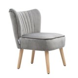 Art Deco Grey Velvet Cocktail Chair