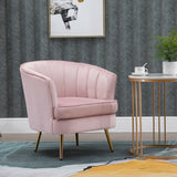 Art Deco Pink Velvet Shellback Luxury Armchair