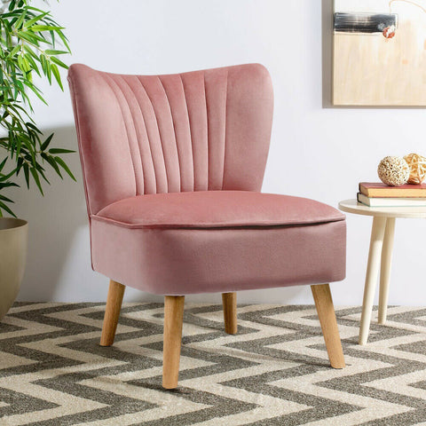 Art Deco Pink Velvet Cocktail Chair