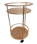 Rose Gold Drinks Trolley With 2 Tier Shelving
