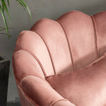 Art Deco Pink Velvet Oyster Shellback Cocktail Armchair