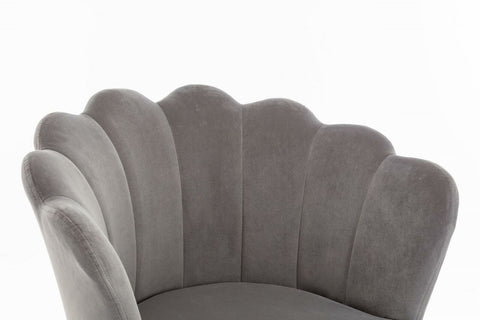 Art Deco Grey Velvet Shell Back Cocktail Armchair – Art Deco Nova