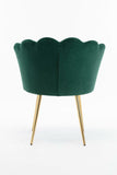 Art Deco Green Velvet Shell Back Cocktail Armchair