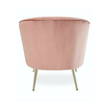 Art Deco Pink Velvet Shellback Cocktail Armchair