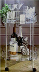 Silver Drinks Trolley With 2 Tier Glass Shelving
