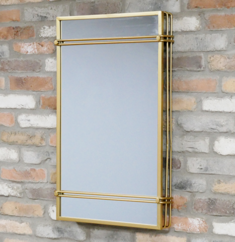 Gold Art Deco Large Wall Mirror 81cm x 51cm
